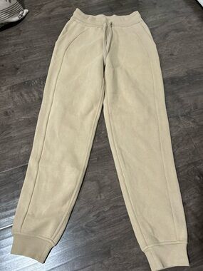 Beige Drawstring Lululemon Sweatpants